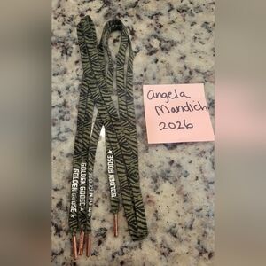 Golden Goose Olive and Black Zebra Shoelaces